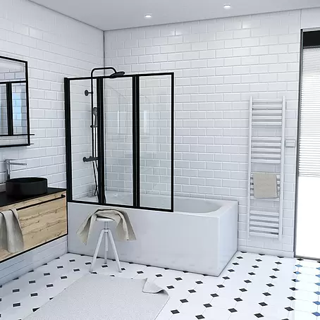 Mampara para bañera Triple Black