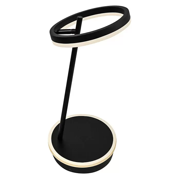 Lavida Ring LED-Tischleuchte - 18 W, Schwarz, Neutralweiß - Diagonale Ansicht
