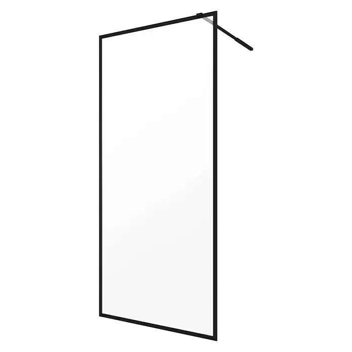 Mampara de ducha fija Dark Edge - An x Al: 90 x 200 cm, Espesor: 5 mm, Negro - Vista angular