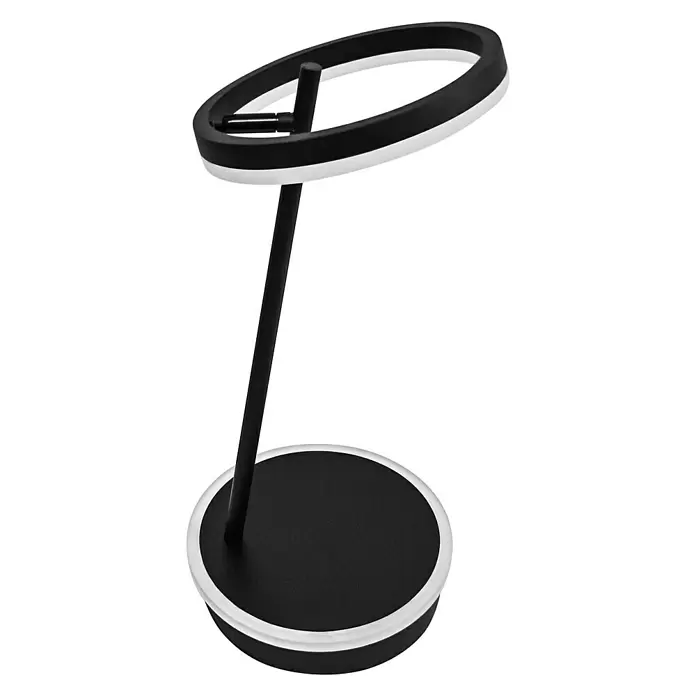 Lavida Ring LED-Tischleuchte - 18 W, Schwarz, Neutralweiß - Diagonale Ansicht