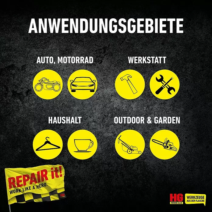 HG Kleber-Set Schweissnaht aus der Flasche Repair Now! - 20 g