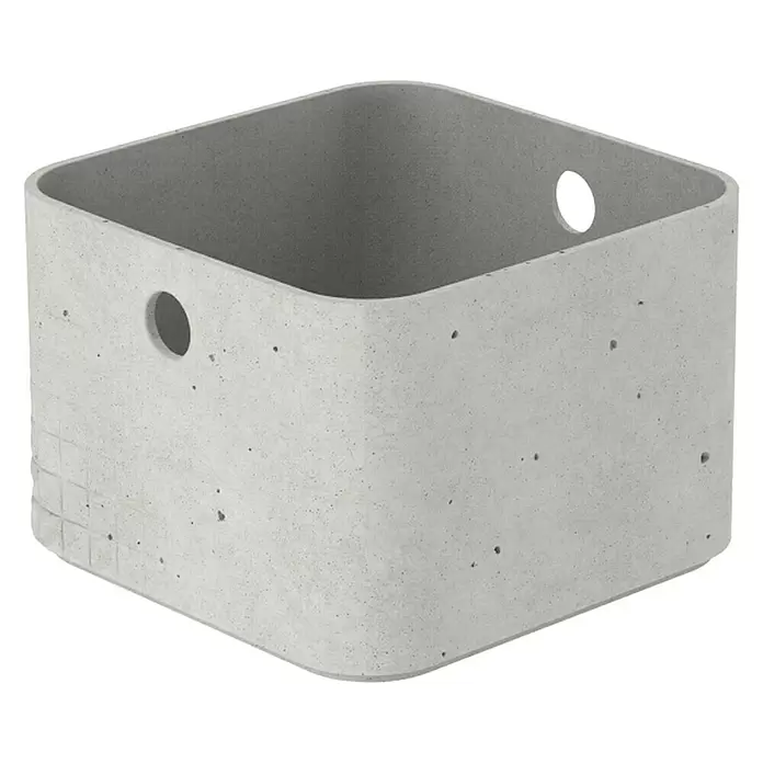 Curver Aufbewahrungsbox Beton XS - L x B x H: 17 x 17 x 12 cm, Material: Kunststoff, Beton - Diagonale Ansicht