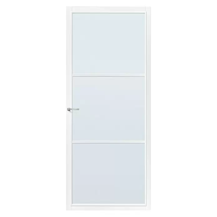 Solid Elements Binnendeur SE 4715 blank glas - 83 x 231,5 cm, Draairichting: Rechts, Wit, Opdek - Vooraanzicht