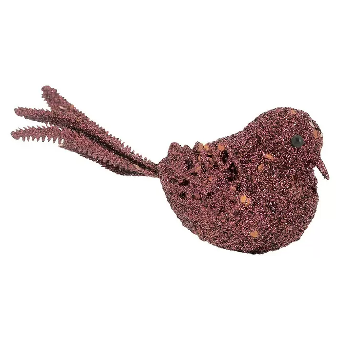 Christbaumschmuck Vogel - Bordeaux, Kunststoff, 1 Stk. - Vorderansicht