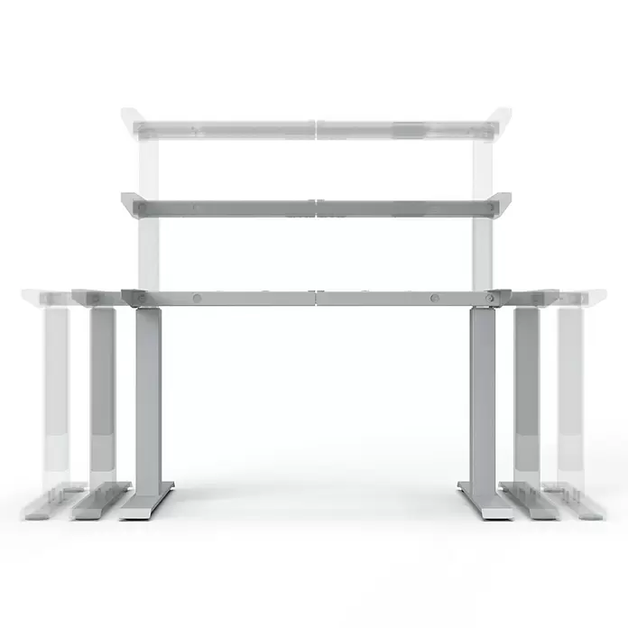 Tischgestell E-MORE - Breitenverstellbar: 1.100 mm - 1.800 mm, Höhenverstellung: 600 mm - 1.250 mm, Schwarz - Anwendungsbeispiel