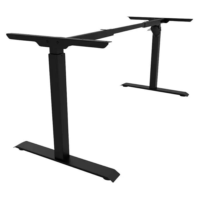 Tischgestell E-MORE - Breitenverstellbar: 1.000 mm - 1.500 mm, Höhenverstellung: 695 mm - 1.175 mm, Schwarz - Diagonale Ansicht