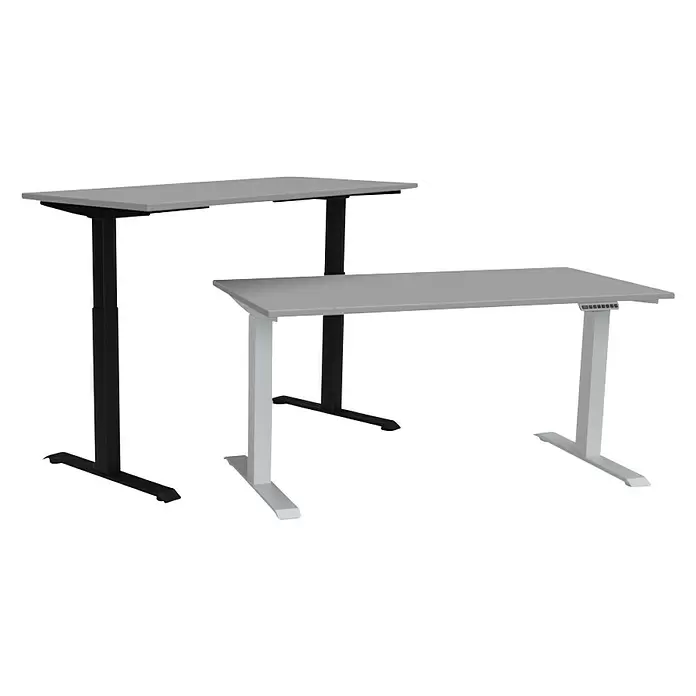 Tischgestell E-MORE - Breitenverstellbar: 1.000 mm - 1.500 mm, Höhenverstellung: 695 mm - 1.175 mm, Aluminium - Diagonale Ansicht