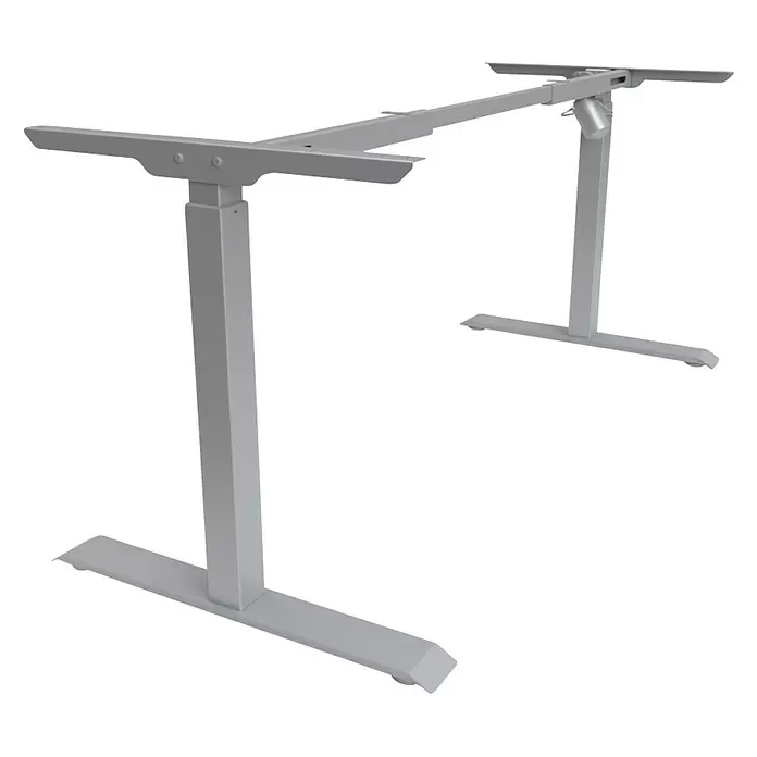 Tischgestell E-MORE - Breitenverstellbar: 1.000 mm - 1.500 mm, Höhenverstellung: 695 mm - 1.175 mm, Aluminium - Diagonale Ansicht