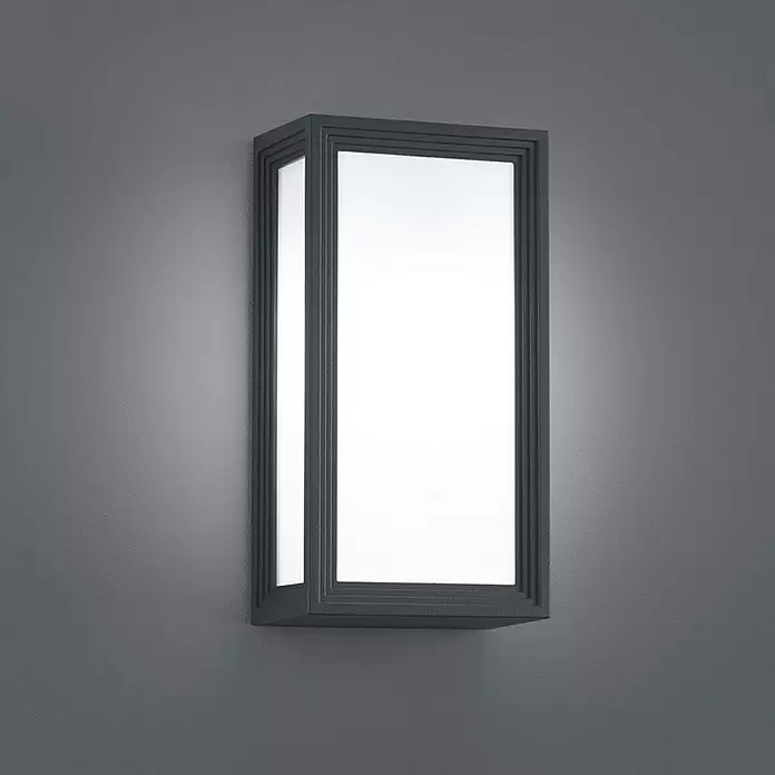 Trio Lighting Aplique de pared LED Timok - 6 W, L x An x Al: 10 x 15 x 28 cm, Negro, Blanco cálido - Foto ambiente