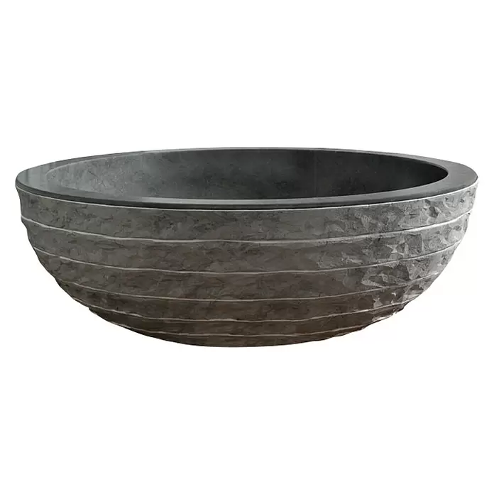 Bathco Lavabo de sobremesa Puket - Diámetro: 45 cm, Negro - Vista frontal