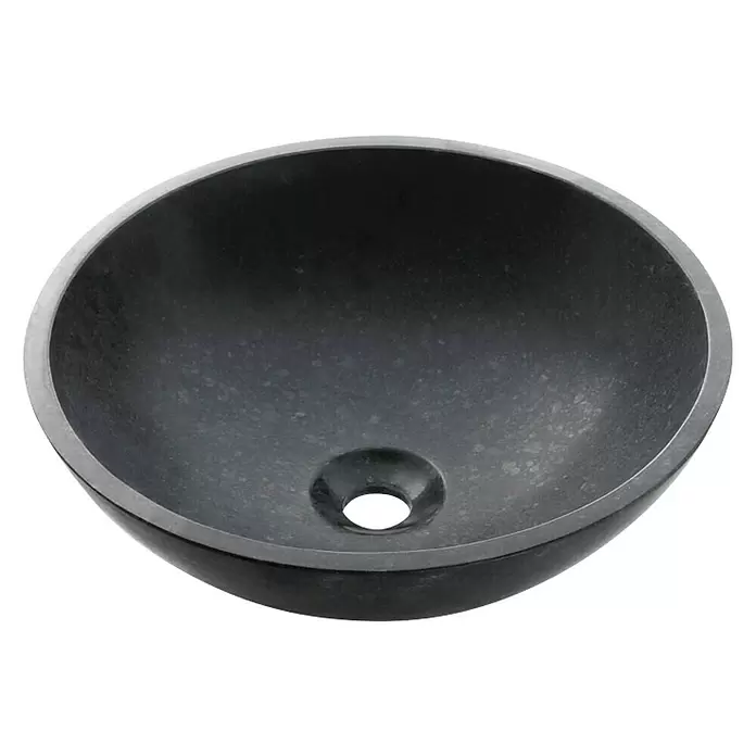 Bathco Lavabo de sobremesa Catania - Diámetro: 40,5 cm, Negro - Vista angular