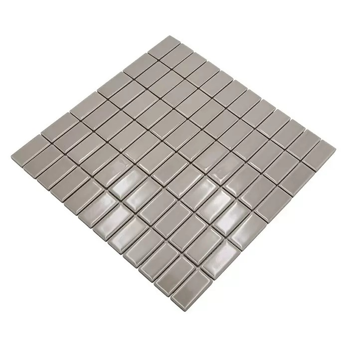 Mozaïektegel rechthoek Architecture ST 410 - 29,8 x 29,8 cm, Beige/Bruin, Glanzend - Diagonaal zicht