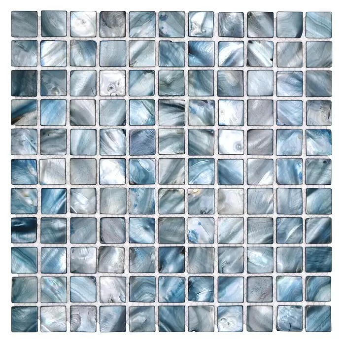 Mozaïektegel vierkant Mix SM 2582 - 30 x 30 cm, Blauw/grijs, Glanzend - Vooraanzicht