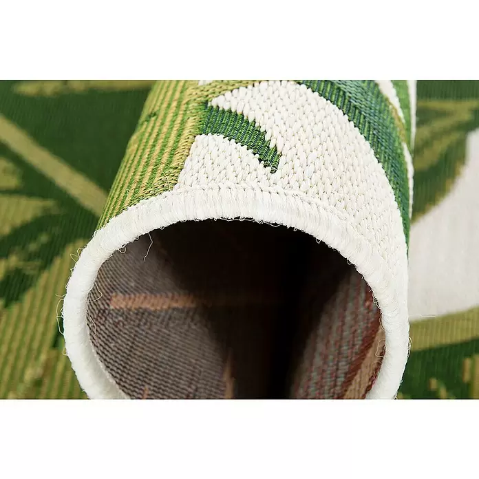 Outdoor-Teppich Kubana - Grün/Weiß, 230 x 160 cm, 75 % Polypropylen, 25 % Polyester - Detailaufnahme