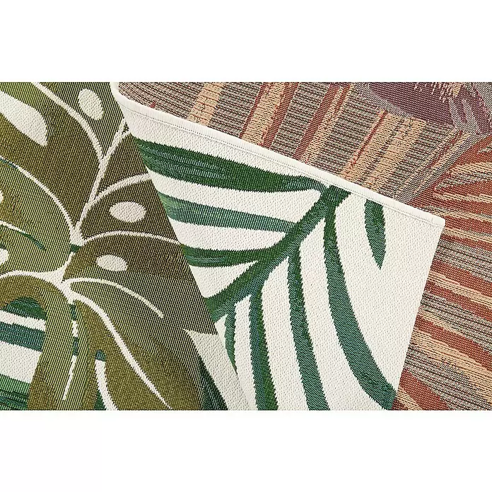 Outdoor-Teppich Kubana - Grün/Weiß, 230 x 160 cm, 75 % Polypropylen, 25 % Polyester - Detailaufnahme