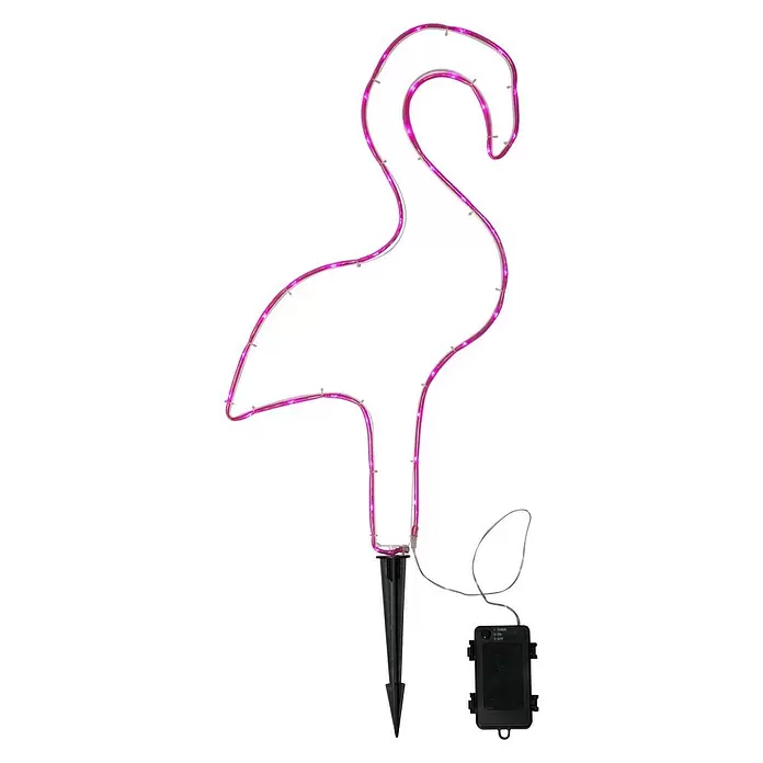 Eglo LED-Dekoleuchte Tuby - Flamingo-Form, L x B x H: 28 x 1 x 54 cm, Batteriebetrieben, Pink - Vorderansicht
