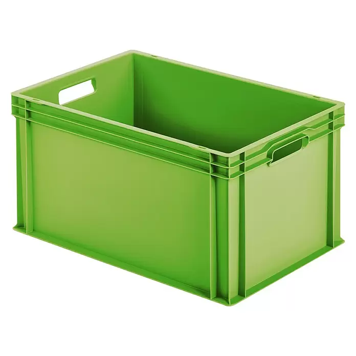 Alutec Eurobehälter - 64 l, L x B x H: 60 x 40 x 32 cm, Grün - Diagonale Ansicht