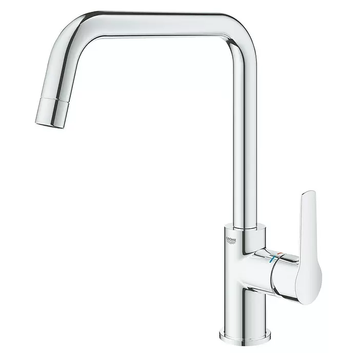Grohe Start Spültischarmatur - Chrom, Glänzend, Hoher Auslauf - Diagonale Ansicht