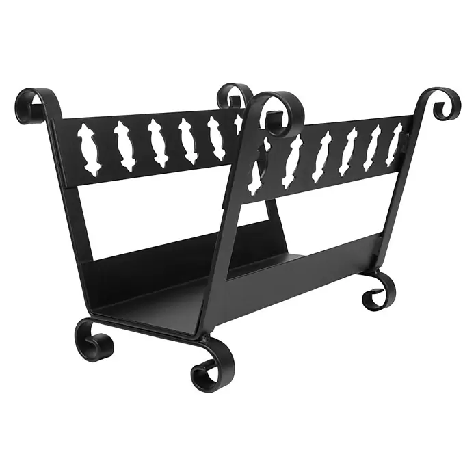 Imex El Zorro Cesta para leña - 30 x 40 x 38 cm, Acero, Negro - Vista angular