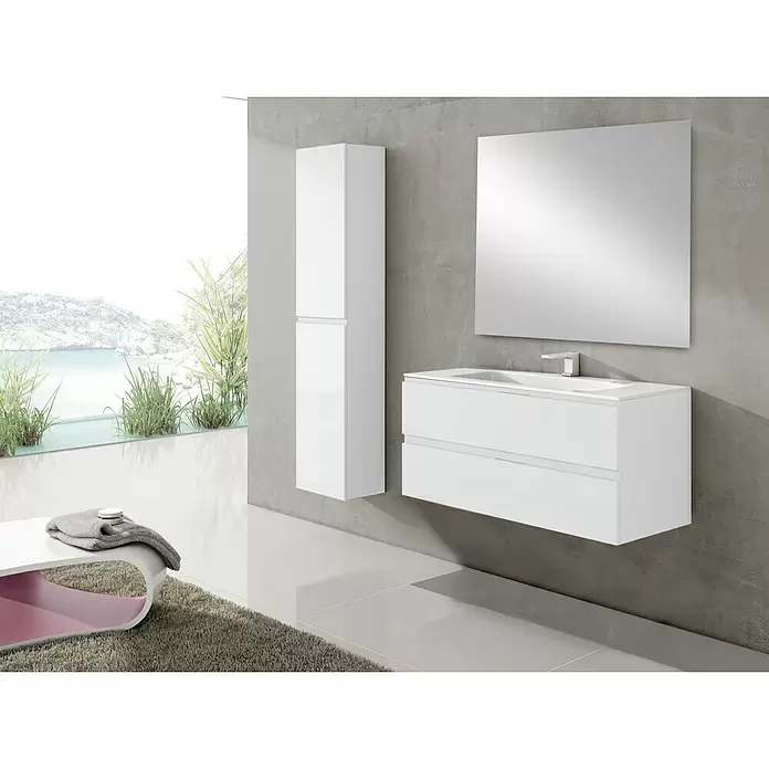 Conjunto de mueble de baño Módena - 80 cm, 3 piezas, Blanco - Foto ambiente