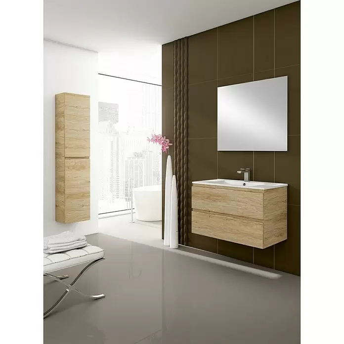 Conjunto de mueble de baño Módena - 80 cm, 3 piezas, Nebraska - Foto ambiente