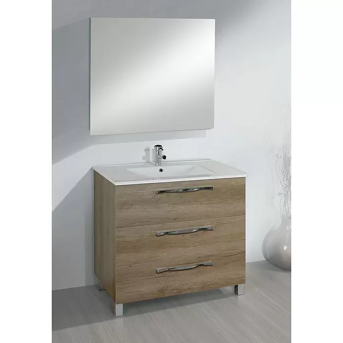 Conjunto de mueble de baño Tree - 80 cm, 3 piezas, Nature - Foto ambiente