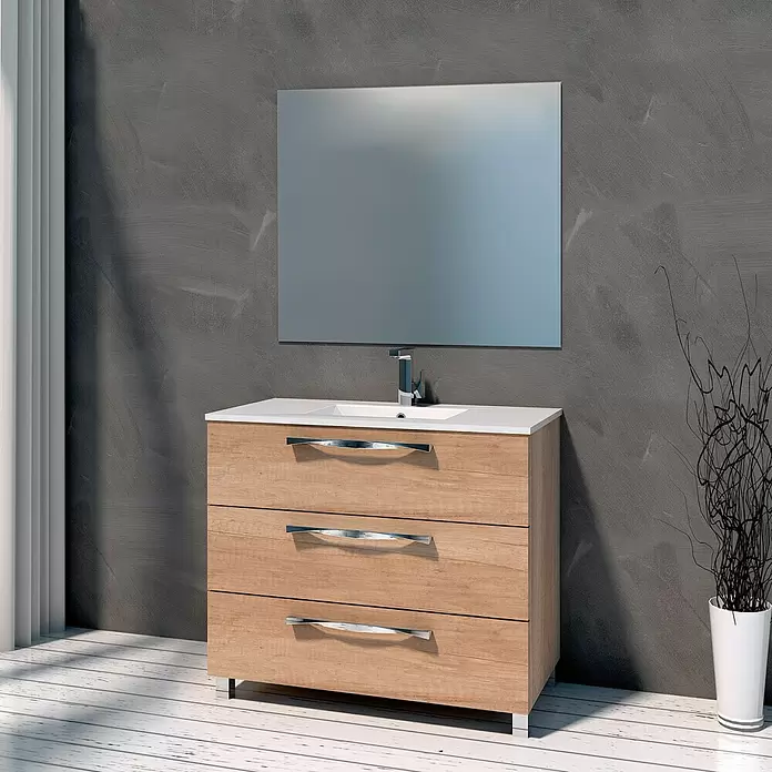 Conjunto de mueble de baño Tree - 70 cm, 3 piezas, Nature - Foto ambiente