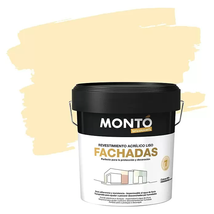 Montó Bricolovers Pintura para fachadas - Marfil luminoso, 4 l, Mate - Vista frontal