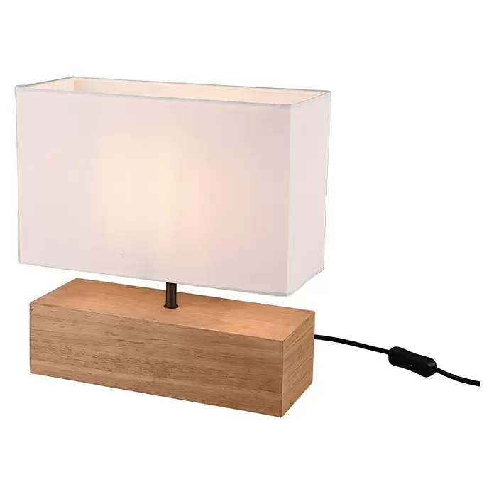 Reality Leuchten Lámpara de sobremesa Woody - 60 W, L x An x Al: 12 x 30 x 30,5 cm, Madera, E27 - Vista angular