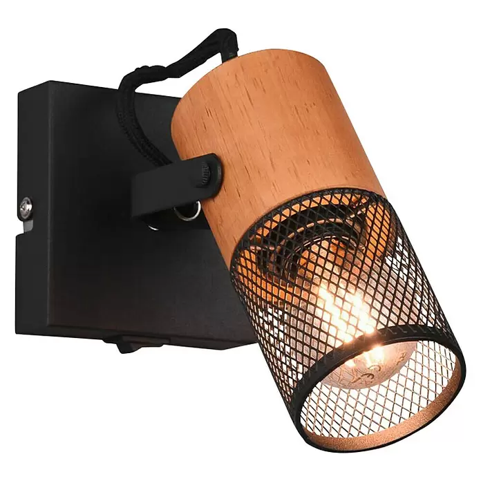 Trio Lighting Tosh Regleta Tosh - 15 W, L x An x Al: 19,5 x 9 x 13,7 cm, Negro, E14, 1 ud. - Vista angular