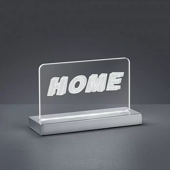Trio Leuchten Led-tafellamp - 7 W, l x b x h: 7 x 20 x 12 cm, Transparant, Chroom, Warm wit - Diagonaal zicht
