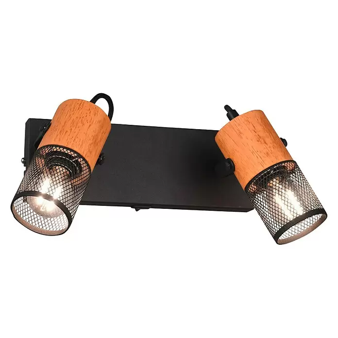 Trio Lighting Tosh Regleta Tosh - 15 W, L x An x Al: 9 x 26 x 19,5 cm, Negro, E14, 2 ud. - Vista angular