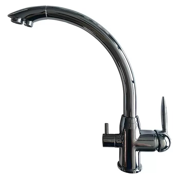 Bb agua Grifo de cocina Neptuno - Cromo, Brillante, Caño alto, Apto para: Distribución del agua - Vista frontal
