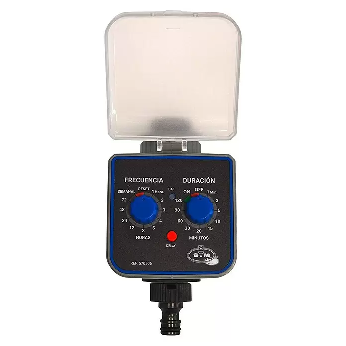 Programador de riego - Tiempo de riego: 1 - 120 min - Vista frontal