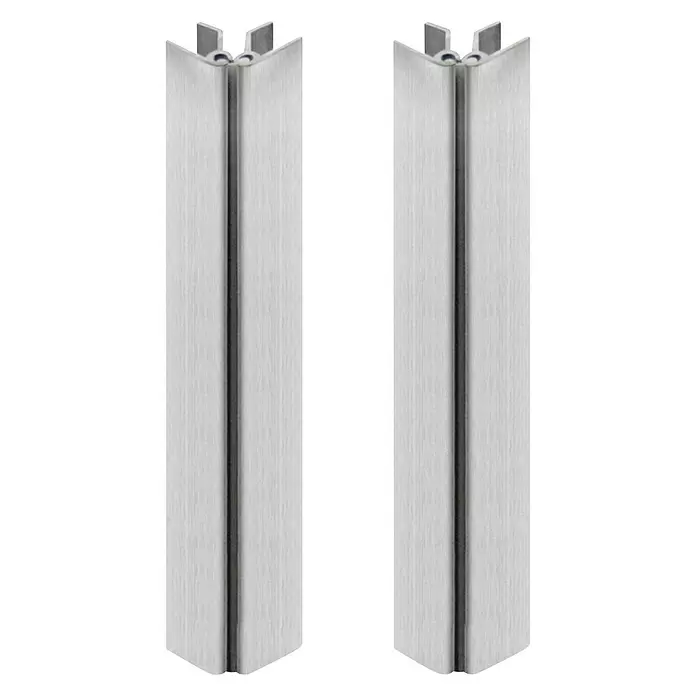 Perfil esquinero regulable - L x An x Al: 3,95 m x 32 mm x 164 mm, Aluminio, Plateado - Vista frontal