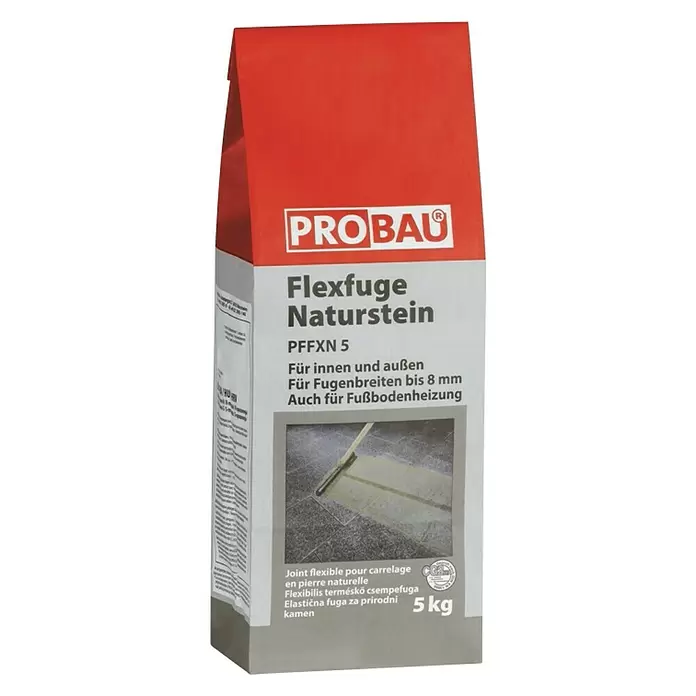 Probau Flexfuge Naturstein - Anthrazit, 5 kg - Diagonale Ansicht