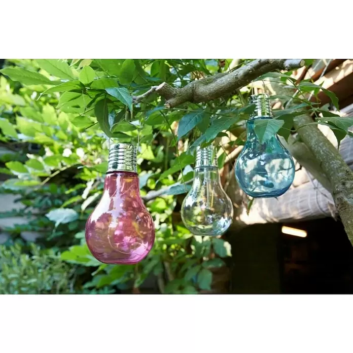 Luxform Solarna viseća svjetiljka - LED, Prozirno, Plave boje, Crvene boje, Š x V: 10 x 17 cm - Živopisni prikaz
