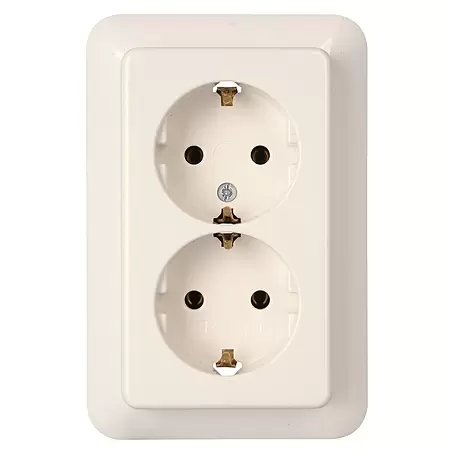 Kopp Rivo Stopcontact 2-voudig Crème