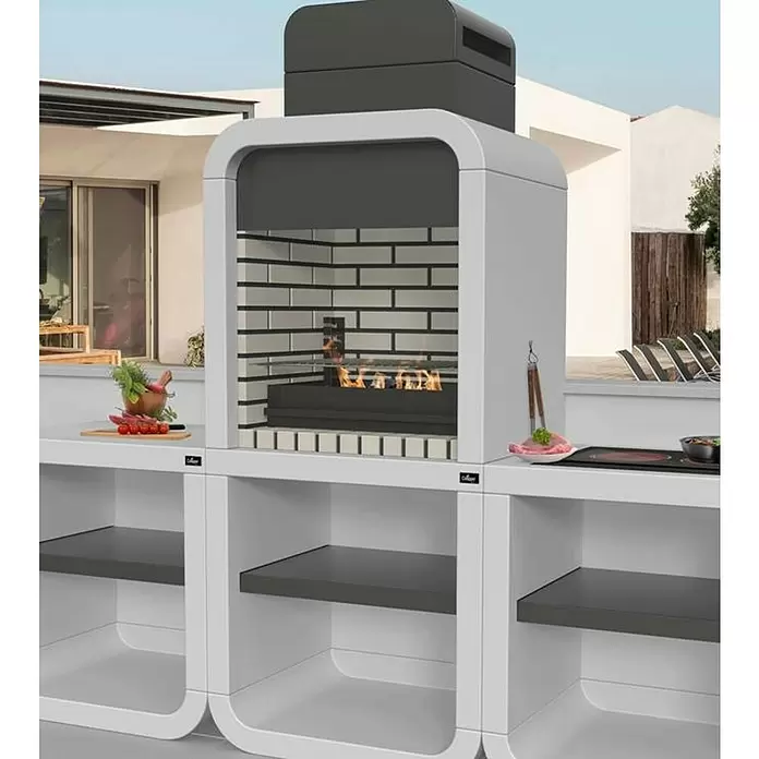 Barbacoa con chimenea Belem - Superficie parrilla: 60 x 38 cm, Hormigón - Foto ambiente