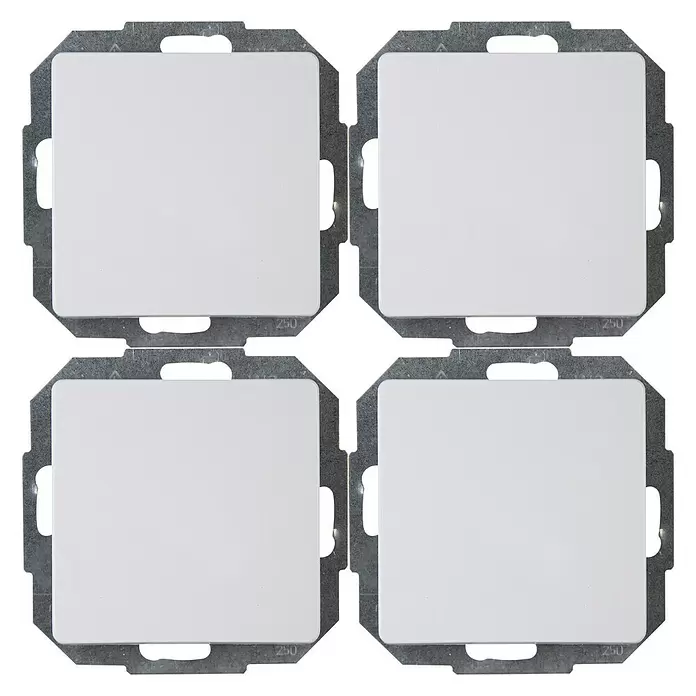 Kopp Paris Wisselschakelaar 4-pack - Wit, Inbouw, Kunststof, IP20, 4 st. - Vooraanzicht