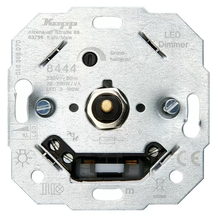 Kopp Technik-Center Led-dimmer Basiselement RL LED 3-100W - 3 W - 100 W, Inbouw - Vooraanzicht