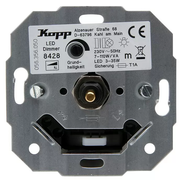 Kopp Technik-Center Led-dimmer Basiselement RL LED 3-35W - 3 W - 35 W, Inbouw - Vooraanzicht