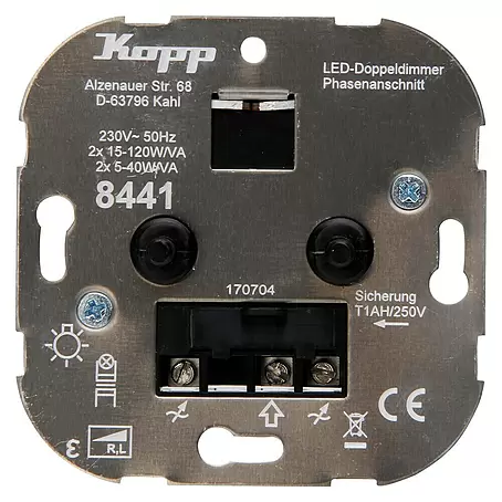 Kopp Technik-Center Led-dimmer duo basiselement RL LED 2x 5-40W