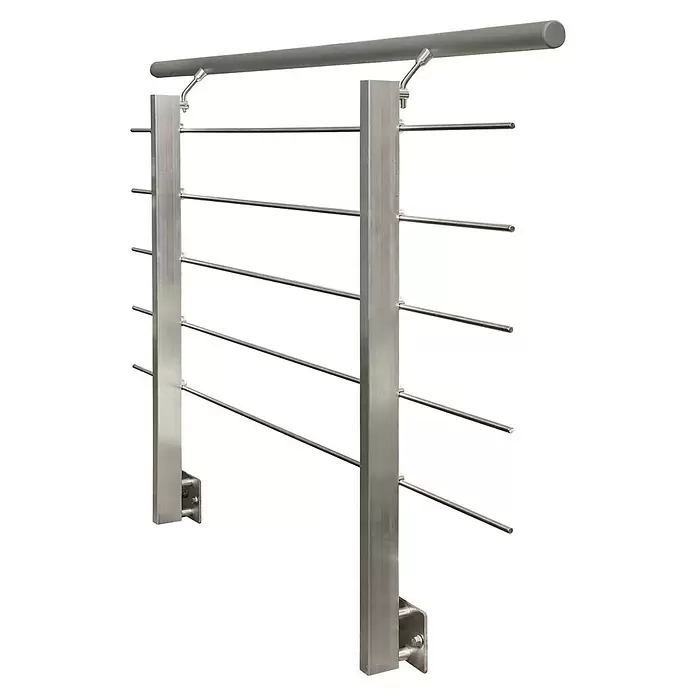 Treba Frewa Geländer-Set CG1 - Seitenmontage, Aluminium, Rechteckig, Länge: 1.500 mm - Diagonale Ansicht