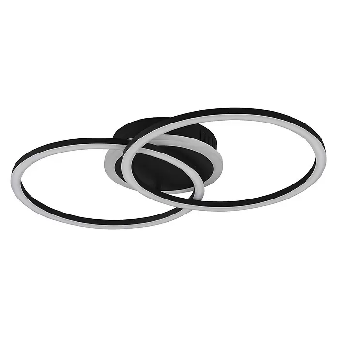 Trio Lighting Plafón LED Venida - 25 W, L x An x Al: 50 x 30 x 7 cm, Negro, Blanco cálido - Vista ascendente