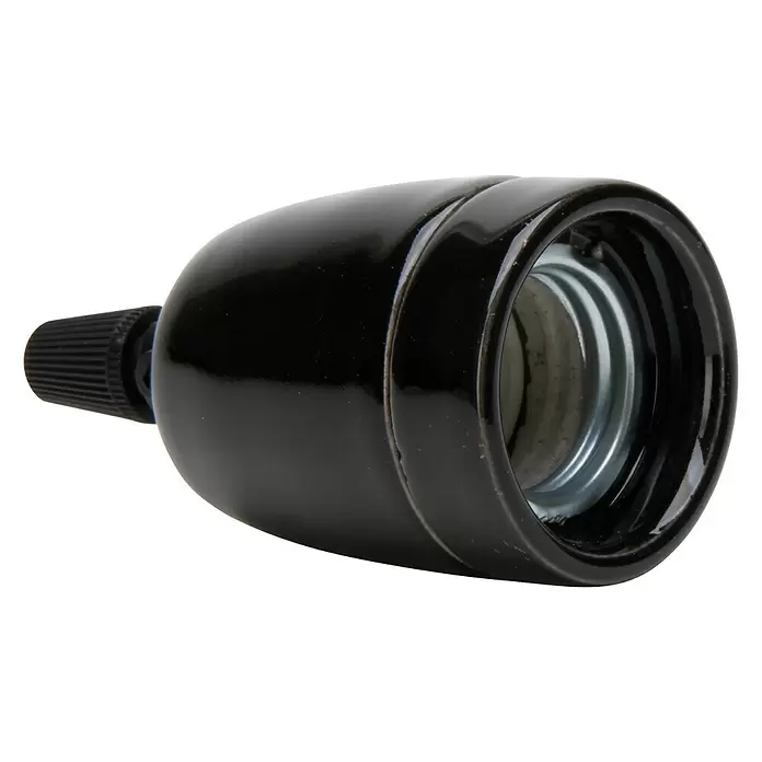 Kopp DYOL Porseleinen fitting - Zwart, Keramiek, E27, IP20 - Diagonaal zicht