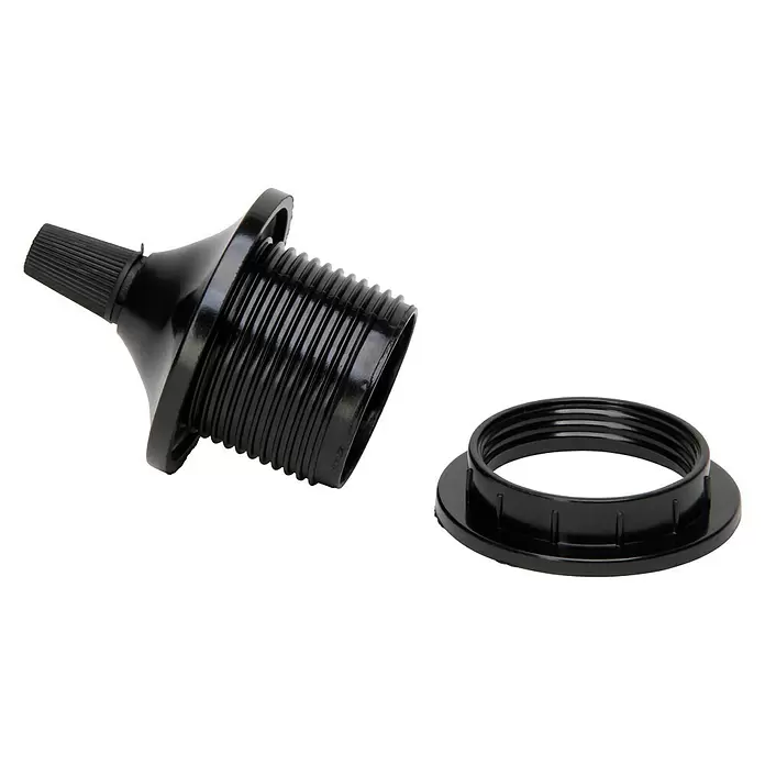 Kopp DYOL Lampfitting E27 1 ring - Zwart, Kunststof, E27, IP20 - Diagonaal zicht