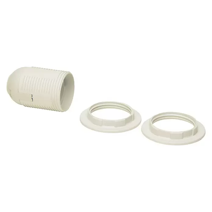 Kopp DYOL Lampfitting E27 2x ring - Wit, Kunststof, E27, IP20, Lengte: 6,3 cm - Top-down weergave