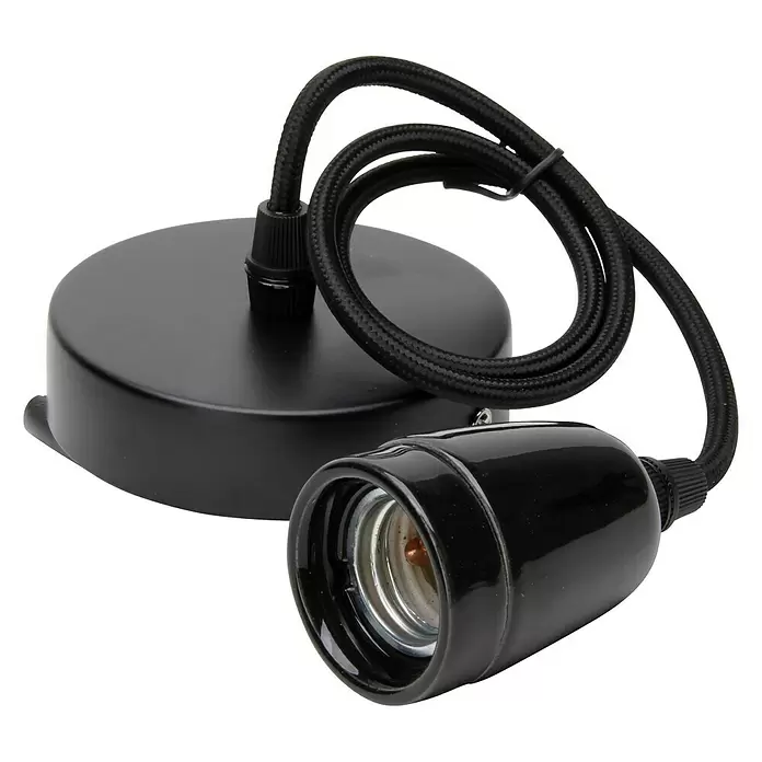 Kopp DYOL Snoerpendel hanglamp - Zwart, E27, 100 W - Diagonaal zicht