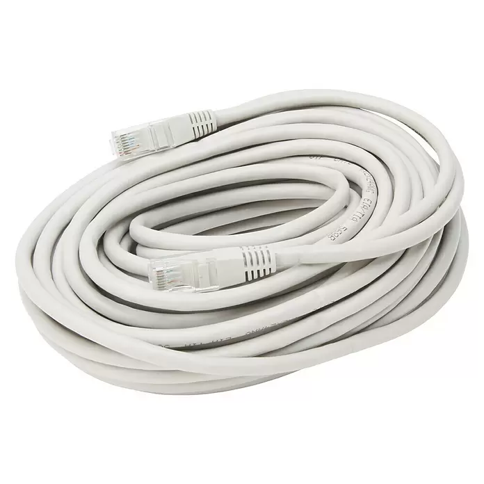Kopp Netwerkkabel UTP CAT6 RJ45 15m - Lengte: 15 m, Wit, Tot 1 GBit/s, Soort aansluiting: RJ45-stekker - Diagonaal zicht